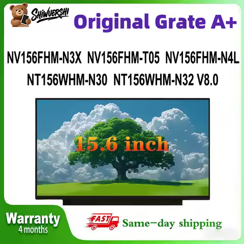 Original New A+ 15.6" Laptop Lcd Screen Monitor Slim Panel NV156FHM N3X T05 N4L NT156WHM N30 NT156WH