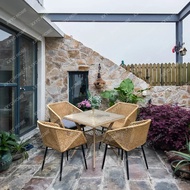 Nordic Rattan Chair Balcony Garden Courtyard Wicker Chair Outdoor Furniture Beach Chair Hotel Dining