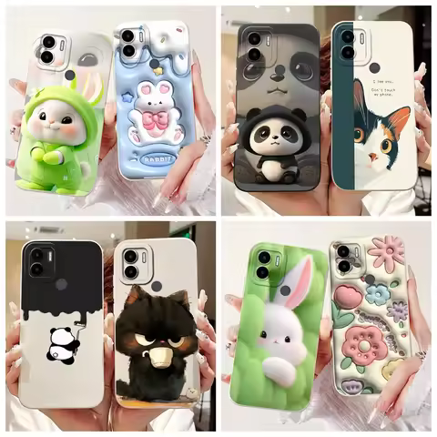 Redmi A1 Case For Xiaomi Redmi A1 Plus Cover Lovely Rabbit Panda Rabbit Shockproof Silicone Bumper F