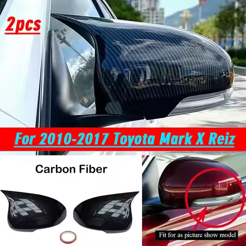 For 2010-2017 Toyota Mark X Reiz ABS Carbon Fiber Rearview Side Mirror Cover Cap
