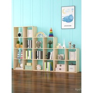Pine 0A Lattice Solid Wood Pictorial Free Combination Bookshelf Desktop Storage Floor Bookshelf Toy 