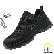 2026 Fashion Rotating Button Men Work Shoes Steel Toe Cap Indestructible Construction Site Male Boot