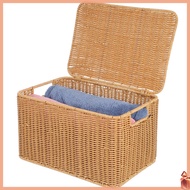 Laundry Basket Storage Lids Cube Boxes Containers with Make up Rattan 32.00X22.00X18.00CM Pp Imitati