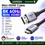 UGREEN 8K 60Hz Mini HDMI to HDMI Ethernet Cable supports 3D and 8K60Hz Resolution