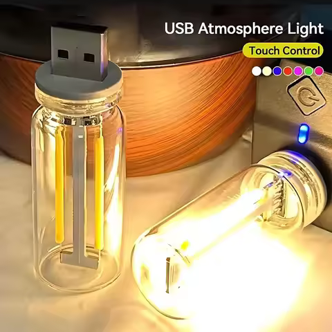 LED Touch Control Night Light USB Atmosphere Light Bulb Incandescent Lamp LED Filament Light Bulb Ca