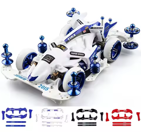 Upgrade For Tamiya Mini 4WD Front Rear Roller Stay & Middle Wing Set Carbon Fiber Look Plate for MA 