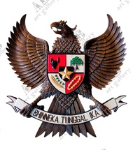 Ukiran Lambang Burung Garuda Pancasila Kayu Jati Antik Ukuran 60-80cm
