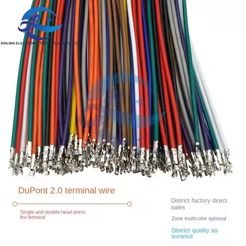 10pcs Dupont 2.0mm terminal wire Color electronic connection wire 26awg Female to female single tin 