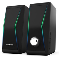 Computer Speakers, Bluetooth 5.0 Hi-Fi Stereo PC Speakers, 4 Dynamic Lighting Modes Speakers for PC,