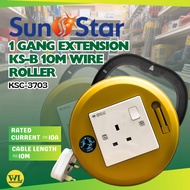 SUNSTAR 1 Gang 10A Extension Roller KS-B Cable Length 10M/ Extension Wire 10meter