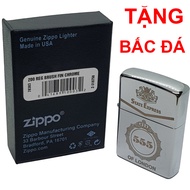 Zippo bạc khắc ba số 555 chính hãng Mỹ vỏ dày Chrome High Polished C-15 mã vạch đầy đủ kiểm tra