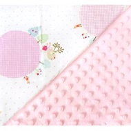 Minky多功能 點點顆粒 攜帶毯嬰兒毯冷氣毯被 粉色-聖誕節