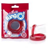 TheScreamingO - RingO2 Rubber Cock Ring with Ball Sling (Red) - Sex Toys for Men