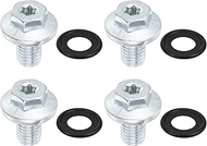 X AUTOHAUX 4 Pcs M12x1.75 Steel Engine Oil Drain Plug Screw for Chevrolet Silverado 1500 2500 3500 H