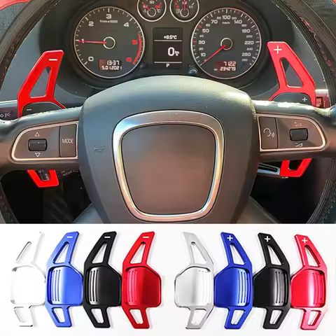 2Pcs Steering Wheel Paddles Extension Shifters For Audi A4 B8 A3 8P S3 A5 A6 S6 C6 Q5 A8 R8 TTS MK2 