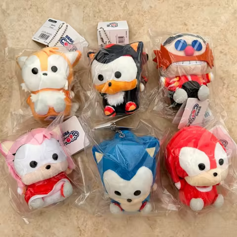 Original SEGA Sonic The Hedgehog Tails Mini Plush Keychain Cooro Series Soft Stuffed Animal Bag Pend