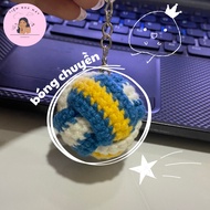Wool volleyball keychain.
