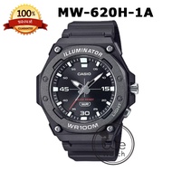 !!ประกัน1ปีและกล่อง CMG!! CASIO รุ่น MW-620H นาฬิกาชาย ทนทาน มีไฟ แสงสว่าง MW620 MW-620 MW-620H-1A M