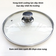 Pot lid, pan lid, tempered glass lid, 4mm thick, sizes from 12 to 32cm