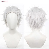 Umemiya Hajime Cosplay Wig WIND BREAKER Cosplay 30cm Silver White Fluffy Short Heat Resistant Synthe