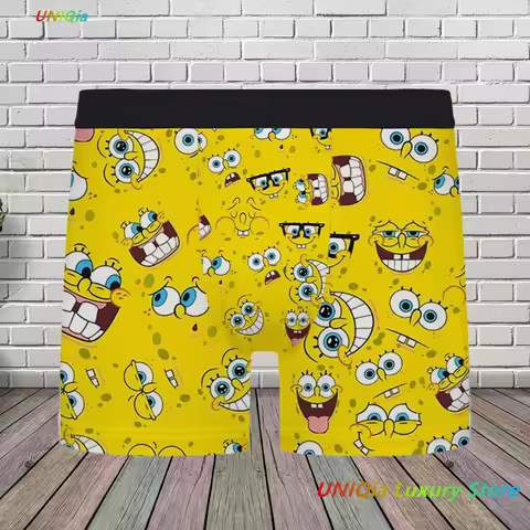 （Miniso）SpongeBob SquarePants Underwear Fashion Ventilate Men Underwear Men briefs Cartoon Men Under