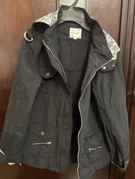 女裝外套 MK KLEIN black zip hoody jacket w/lace deco