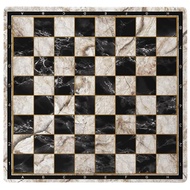 Portable Chess Mat - 20x20 Inch Rubber Chess Board with Marble Design, 3mm Thick, Regulation Size, P