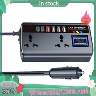 Car Inverter 12V/24V to 220V Car Inverter Converter Fast Charging Ports Portable Automotive Charger 