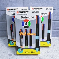 CONTENTS 3 & 6 PCS 4 COLOR PENS BENEFIT PENS 4 COLOR JEL PENS 0.7mm GP 288 BALLPOINT GEL PENS