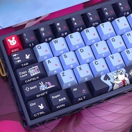 Rabbit Hole Keycaps 120 Keys Cherry Profile PBT Wooting Aula F75 Dye Sublimation Mechanical Blue Key