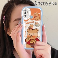 เคส Chenyyka สำหรับ OPPO A53 2020 4G A53s 4G A11s A33 A32 2020ลายการ์ตูนหมีมีความสุขลายหมีวินนี่เคสมือถือกันกระแทกแบบใสนิ่มเคสโปร่งใสลายกล้องถ่ายรูปสุดสร้างสรรค์เคสซิลิกาเจลฝาครอบป้องกัน