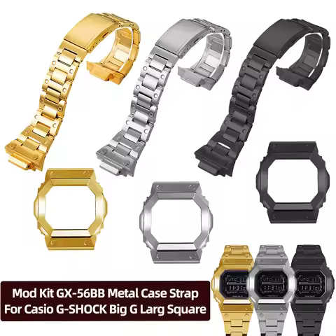 Mod Kit GX-56BB Metal Case Strap For Casio G-SHOCK Big G Larg Square GX-56 GX56BB GXW-56 Series Stai