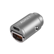 [ทักแชทรับคูปอง] AUKEY ที่ชาร์จในรถ USB-C Power Delivery 30W Metal Dual Port Fast Car Charger with P
