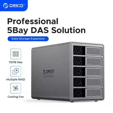 ORICO 3.5"RAID USB3.0 5Gbps HDD Docking Station 150W Power With Cooling Fan for Professional 5Bay DA