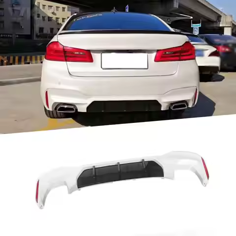 For 5 Series Carbon Fiber ABS Rear Lip Diffuser for BMW G30 G31 G38 M Tech M Sport 2017 2018 Fins Sh