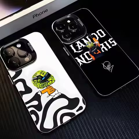 F1 4 L-Lando N-Norris Phone Case For iPhone 16,15,14,13,12,11,Mini,Pro,MAX Black Matte Shockproof Co