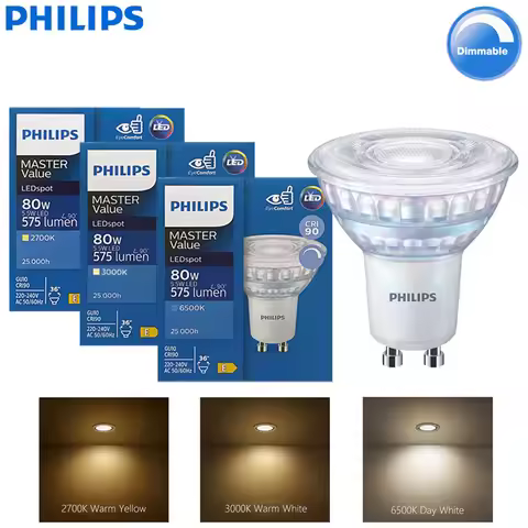 Philips GU10 PAR16 LED MASTER 5.5W 220-240V Bulb Dimmable 2700K 3000K 6500K White LED Spot Light Rep