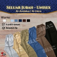 SELUAR AL-ANDALUS/AL-HERA - UNISEX (LELAKI - PEREMPUAN) UMRAH DAN HAJI/SELUAR JUBAH / HITAM & PUTIH