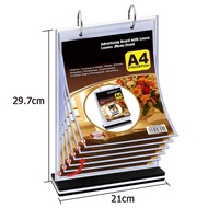 A4/A5 Restaurant Menu Display Stand  Shop Promos Holder Acrylic Loose Leaf Menu Stand