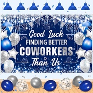 5x3ft  Blue Sliver Coworker Leaving Party Decorations Banner  Party  for  Good Luck Finding Better T