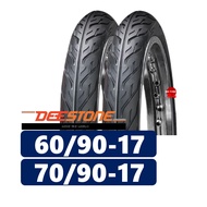 ยางนอก ขอบ 17 DEESTONE ยางนอกแก้มเตี้ย ยางหน้า 60/90-17 ยางหลัง 70/90-17