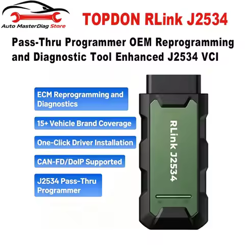 TOPDON RLink J2534 Pass-Thru Programmer OEM Reprogramming and Diagnostic Tool Enhanced J2534 VCI