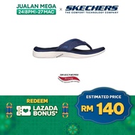 Skechers Women On-The-GO Arch Fit Radiance Gleam Walking Sandals - 141300-NVY Arch Fit, Machine Washable, Ultra Go Kasut Slipar Slipper Perempuan