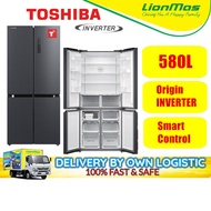 TOSHIBA 580L Origin Inverter Refridgerator GR-RF608WI-PMY French Door Fridge Peti Sejuk