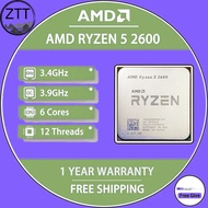 ใช้ AMD Ryzen 5 2600 R5 2600โปรเซสเซอร์3.4 GHz 16M 65W แคชหก-Core 12-Core YD2600BBM6IAF ซ็อกเก็ต AM4
