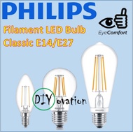 Philips Classic LED bulb/ Filament Edison LED bulb/ E27 A60 ST64/ E14 candle