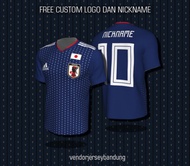 Kaos Jersey Bola Timnas Jepang Blue Unofficial