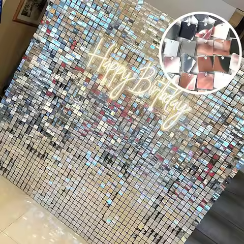 Sequin Backdrop Glitter Square Sequin Panel Wall Decor Wedding Baby Shower Birthday Christmas Decora