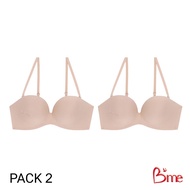 Bme  เสื้อชั้นในดันทรงไร้โครงถอดสายได้ Level 3 ฟองหนา รุ่น ME1701 ME1703 (แพ็ก 2 ตัว) สีดำ สีนู้ด (แ