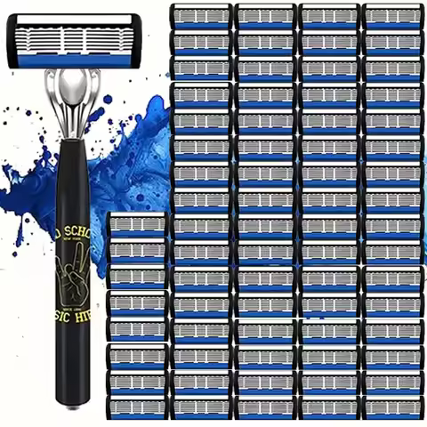 NEW Shaver Men Razor Shaving 6 Layer Stainless Blade Shaver Reusable Safety Razor Hair Removal Shave